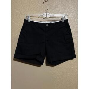 Old Navy Everyday Shorts Womens 0 Black Mid Rise Comfort Chino Pockets